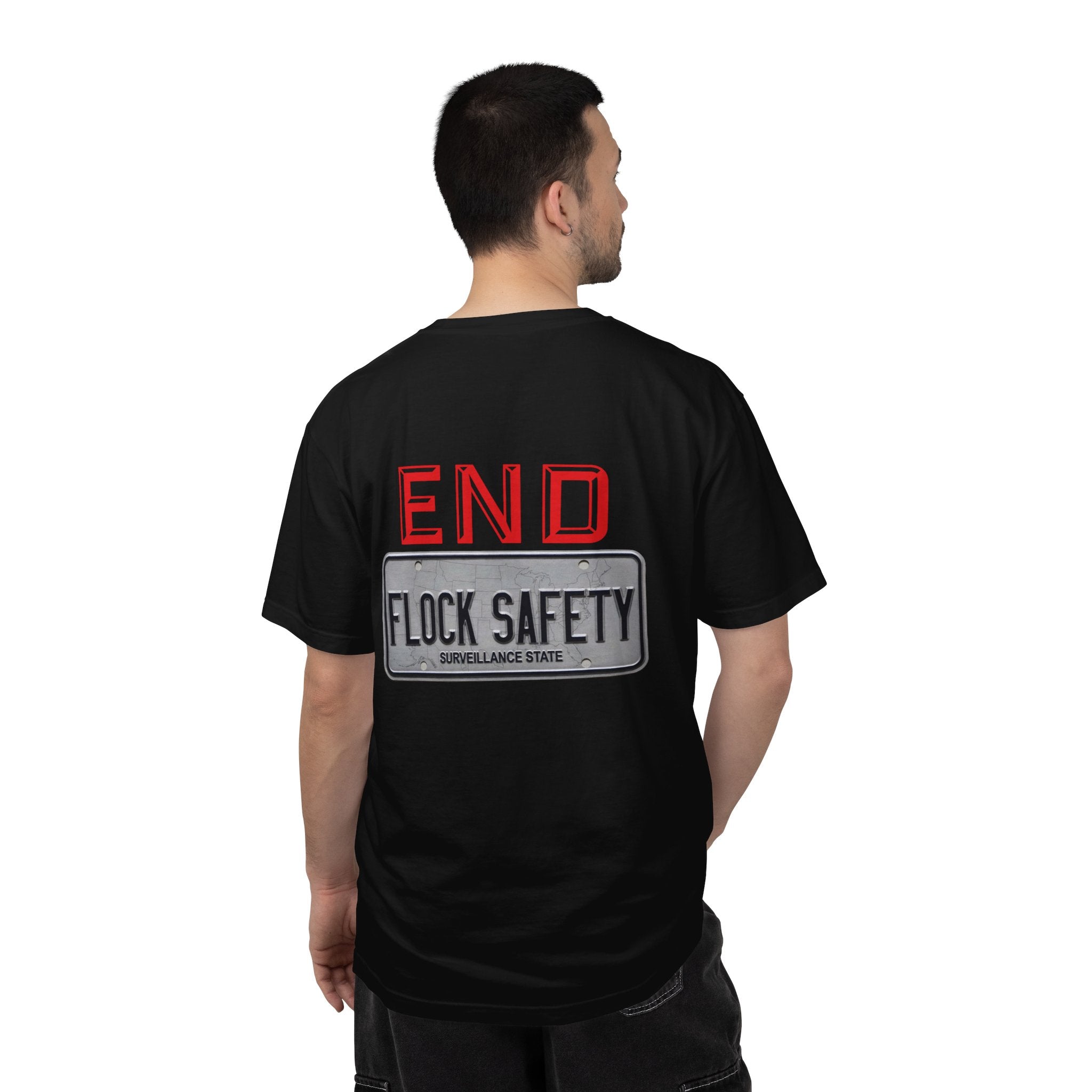 T-Shirt — "End Flock Safety" Graphic Tee (Surveillance Awareness)